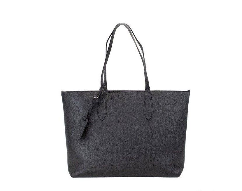 

Сумка-тоут Ardwell Medium из черной кожи с фирменным логотипом Burberry