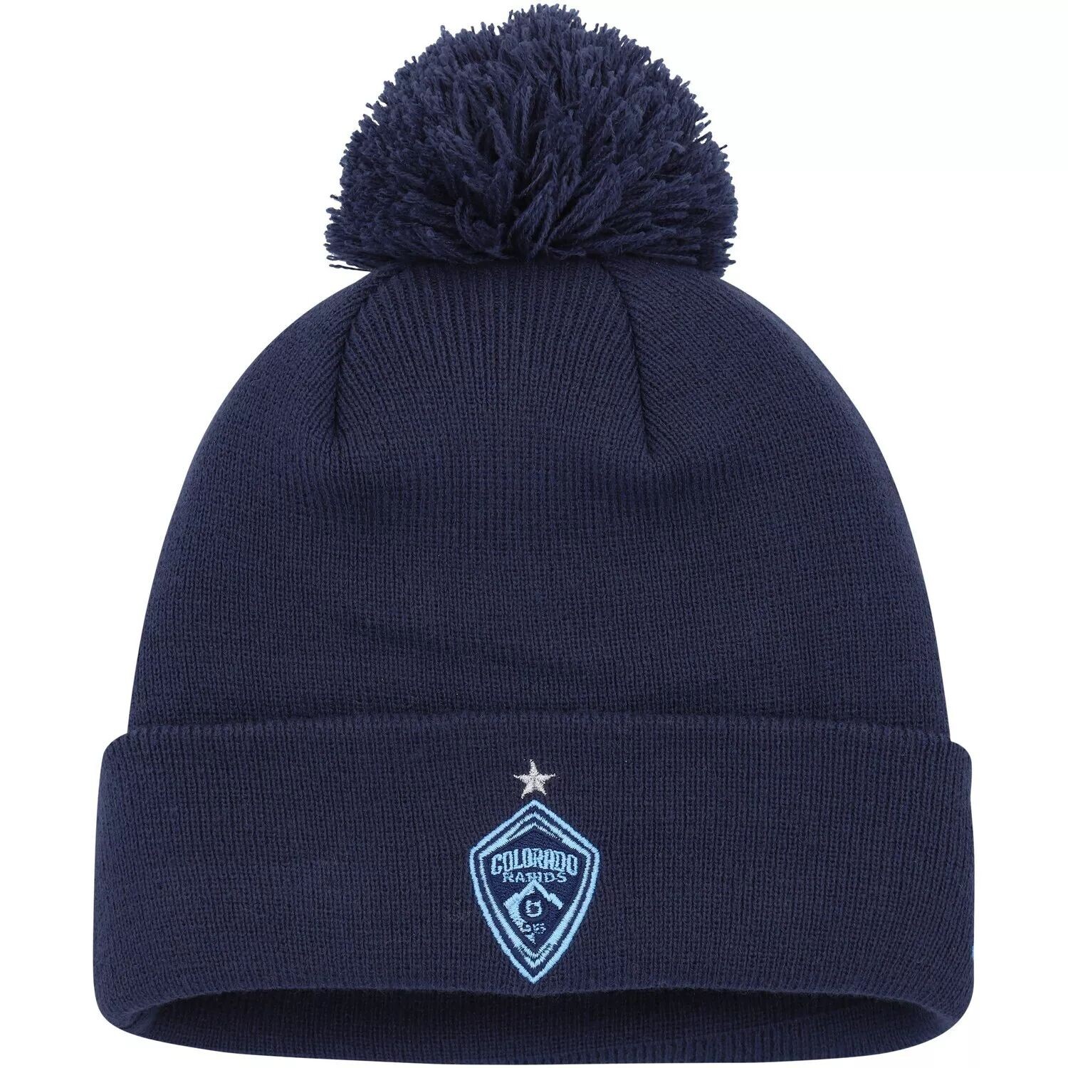 

Мужская трикотажная шапка New Era Blue Colorado Rapids с манжетами на крючках и помпоном