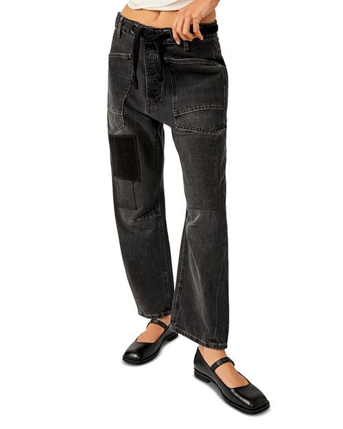 

Джинсы Moxie с низкой посадкой без застежек Free People, цвет Gray