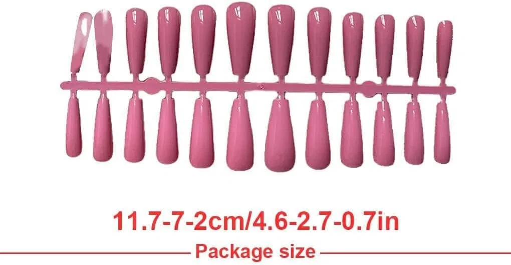 Накладные ногти PULABO «Балерина» глубокого розового цвета Generic