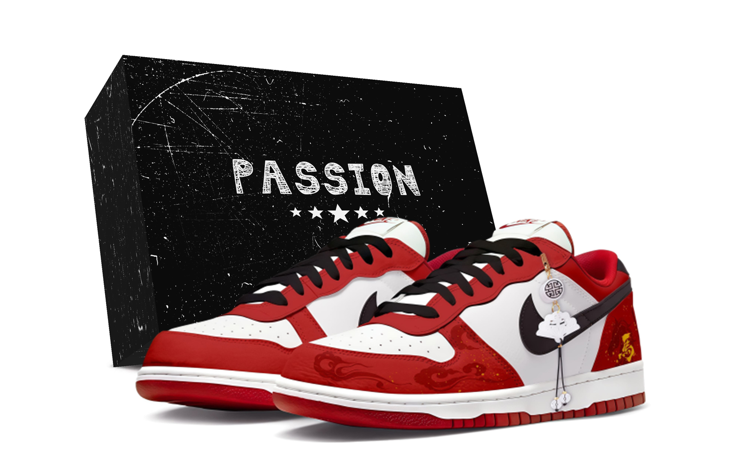 

Nike Big Year Of The Horse Greetings Абразивостойкие противоскользящие низкие кроссовки для скейтбординга мужские красные белые черные