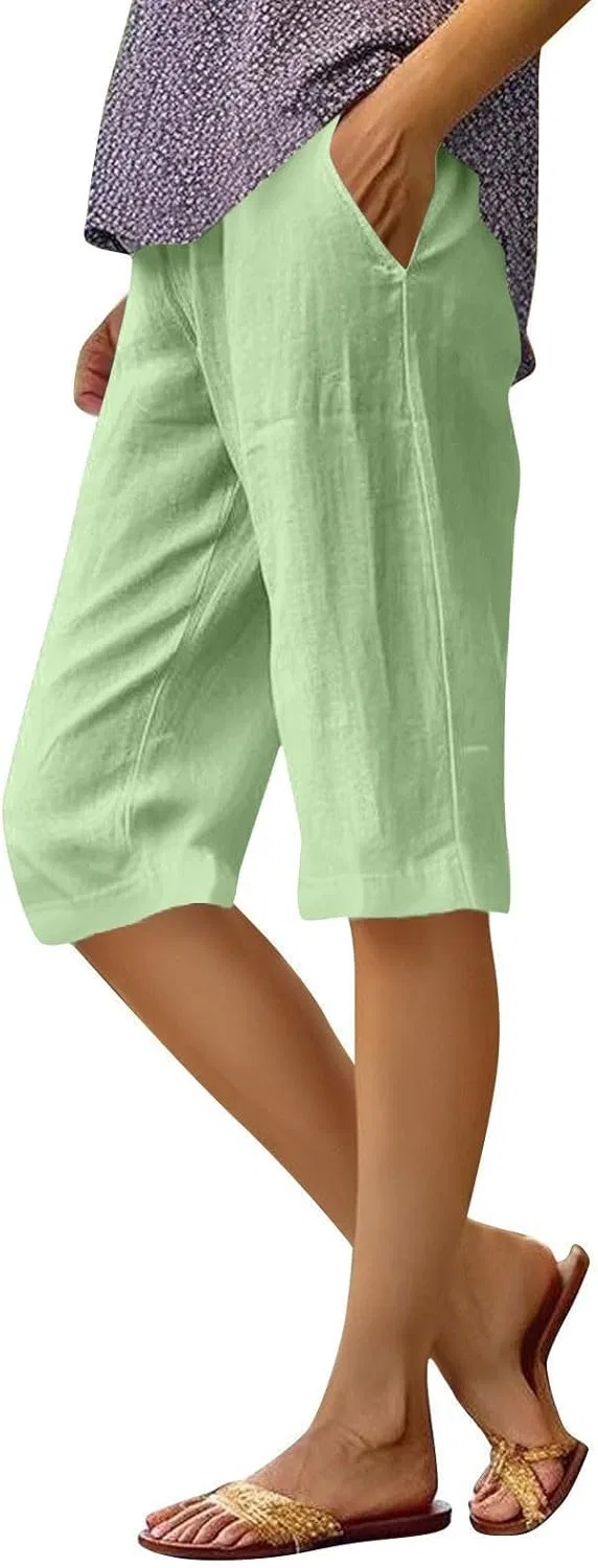 Шорты Active, легкие, с высокой талией, Linen, Am010-mint Green