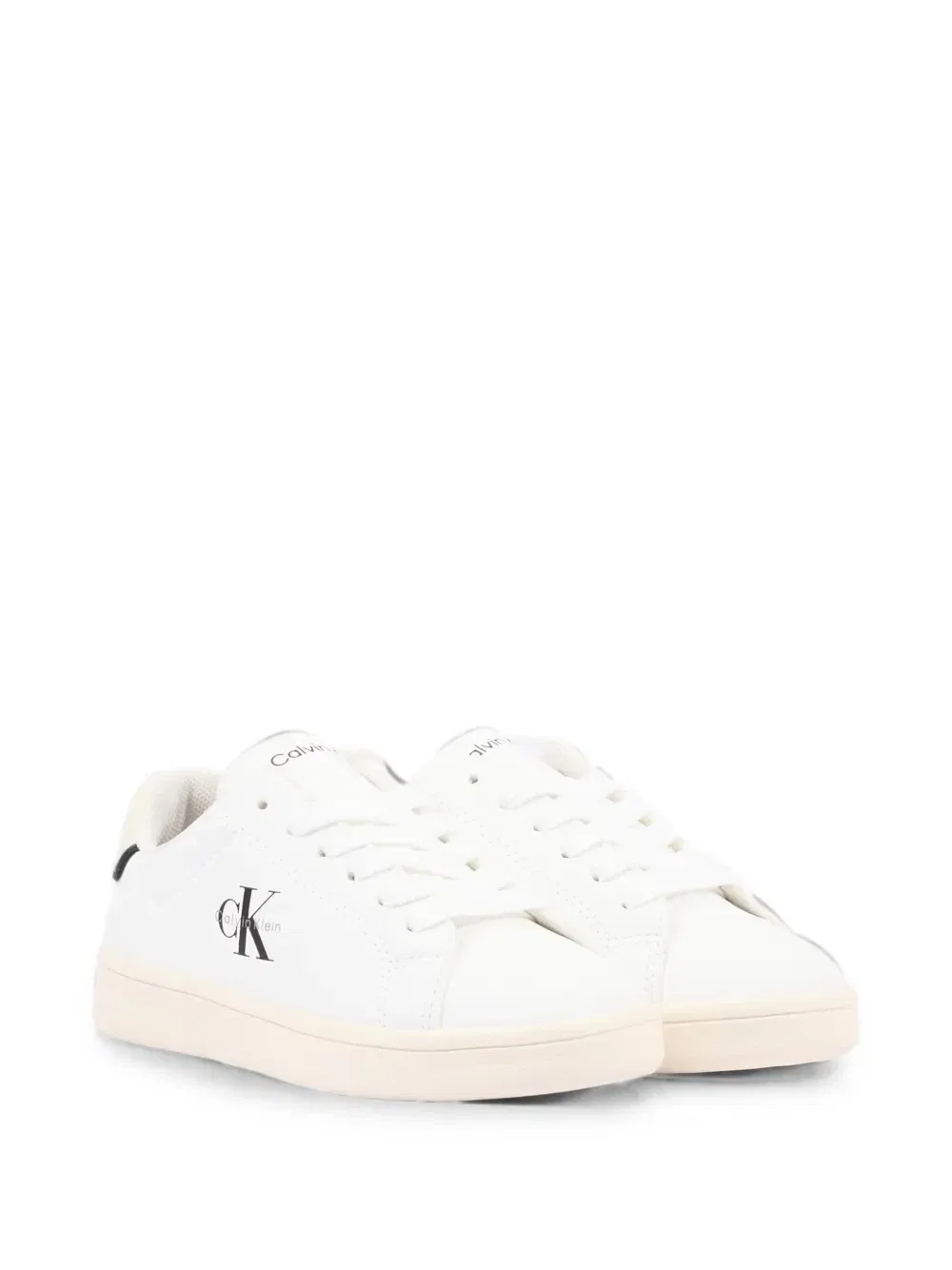 Кроссовки из кожи с логотипом Calvin Klein Kids, белый