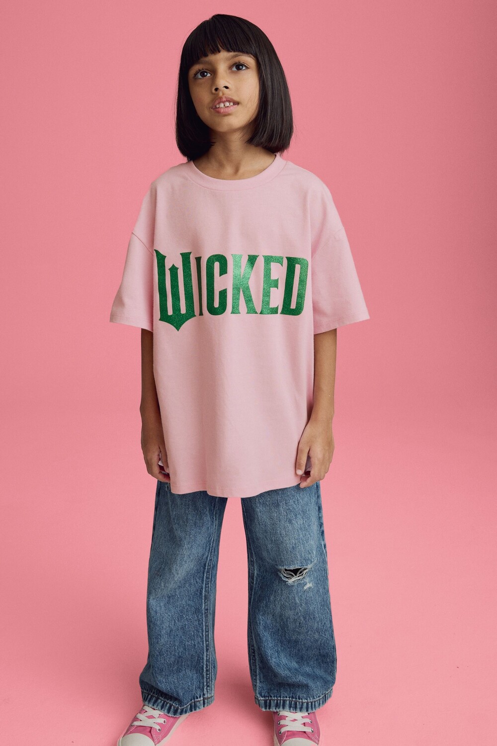 Футболка Wicked oversize из 100% хлопка (6 16 лет) Next, розовый — фото 2