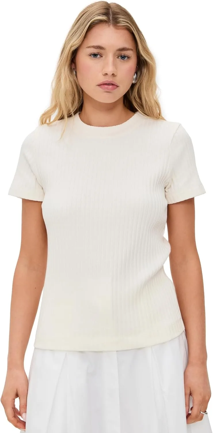 

Vince Женский свитер с рубчиком и круглым вырезом