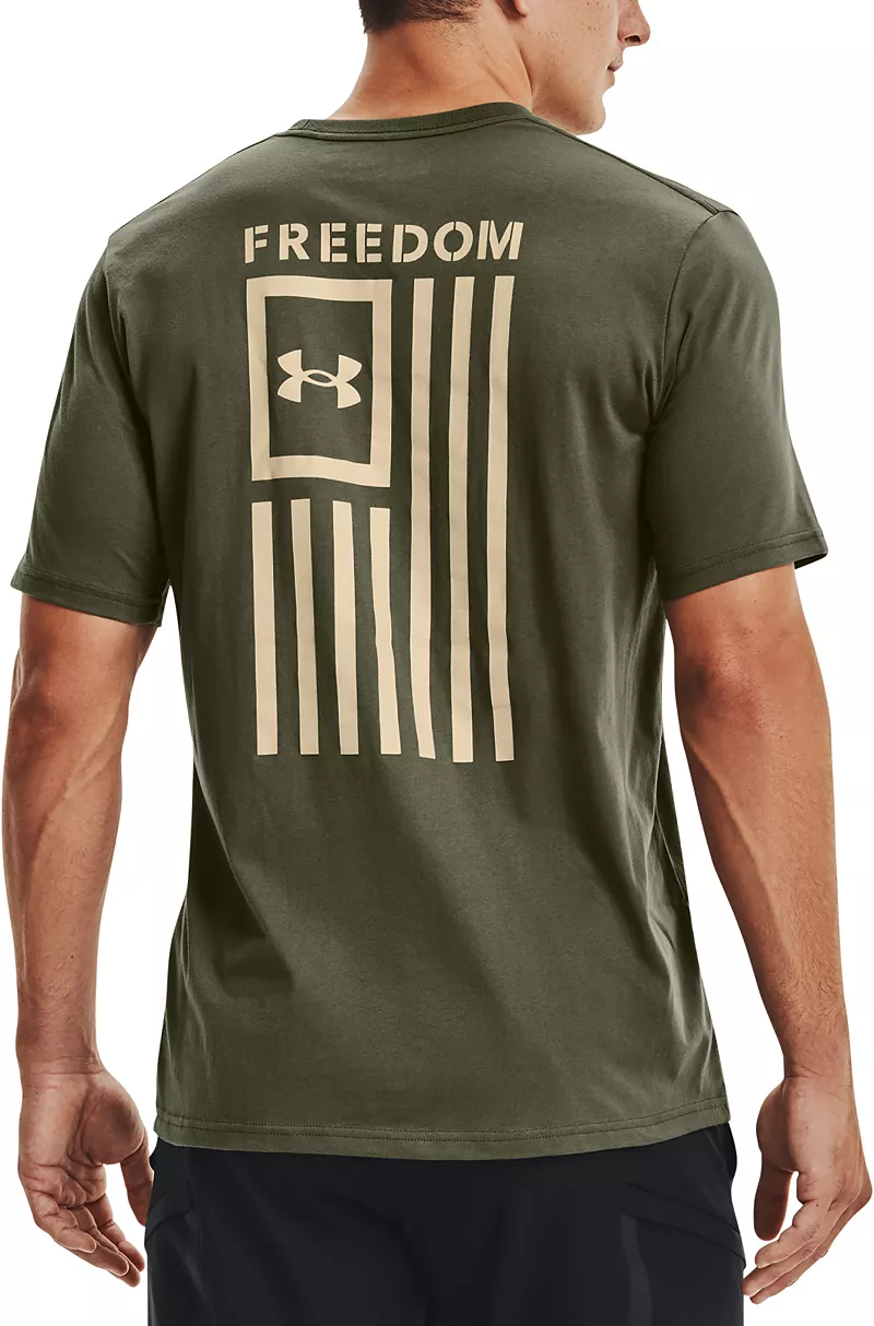 

Мужская футболка с изображением флага свободы Under Armour New, цвет Marineodgreen/Desert Sand
