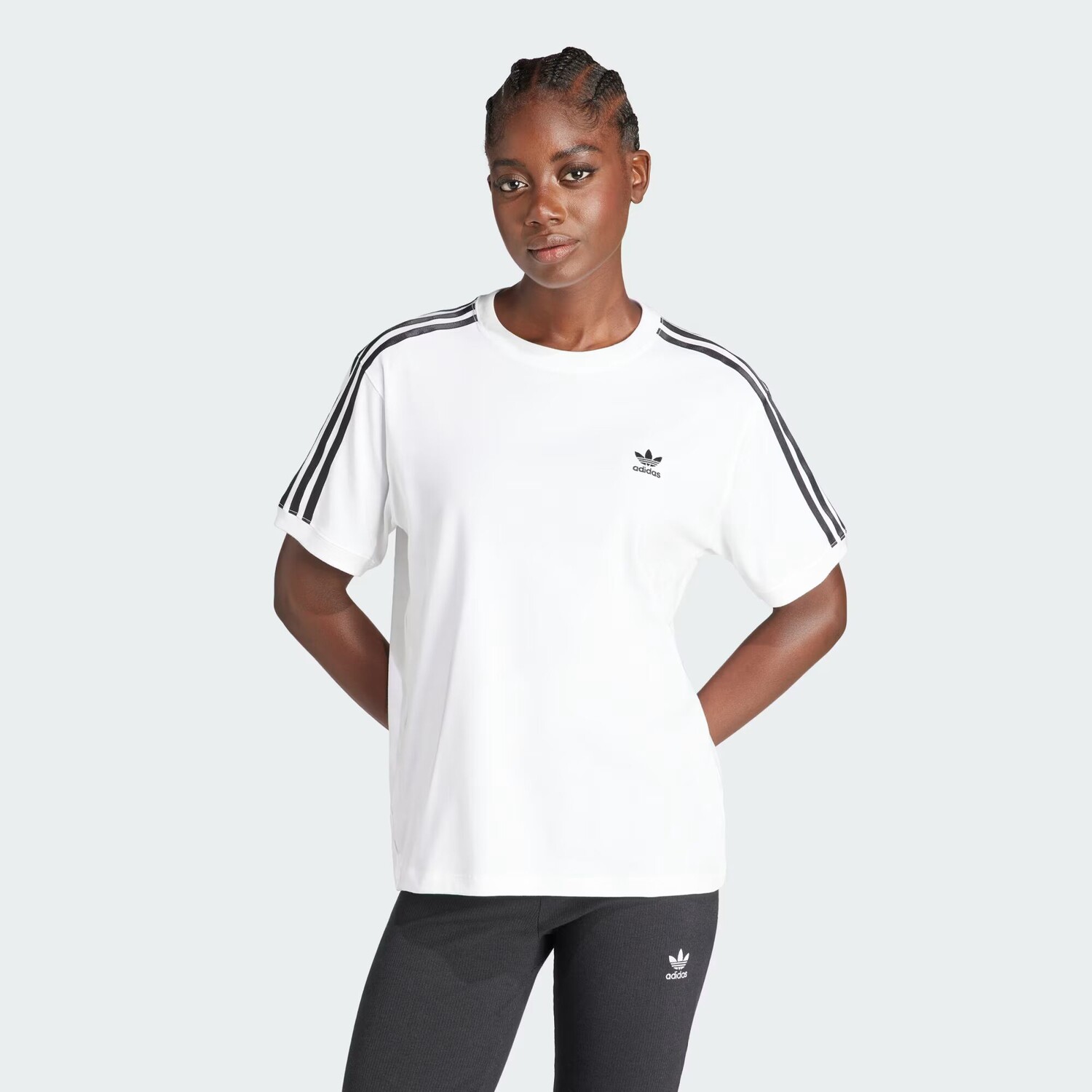 

Футболка с 3 полосками Adidas, цвет White