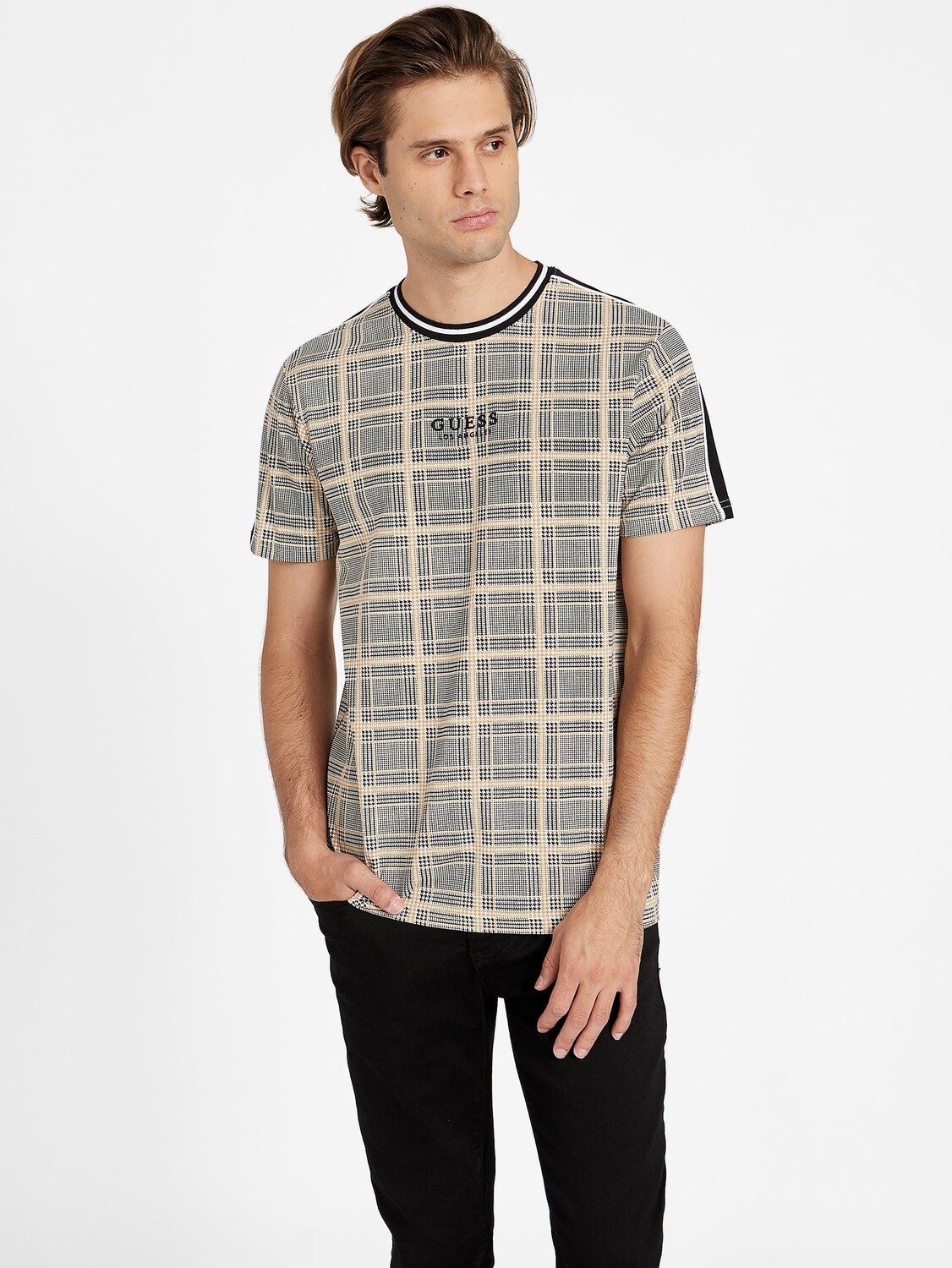 

Клетчатая футболка Manny с круглым вырезом Guess Factory, цвет Plaid Multi