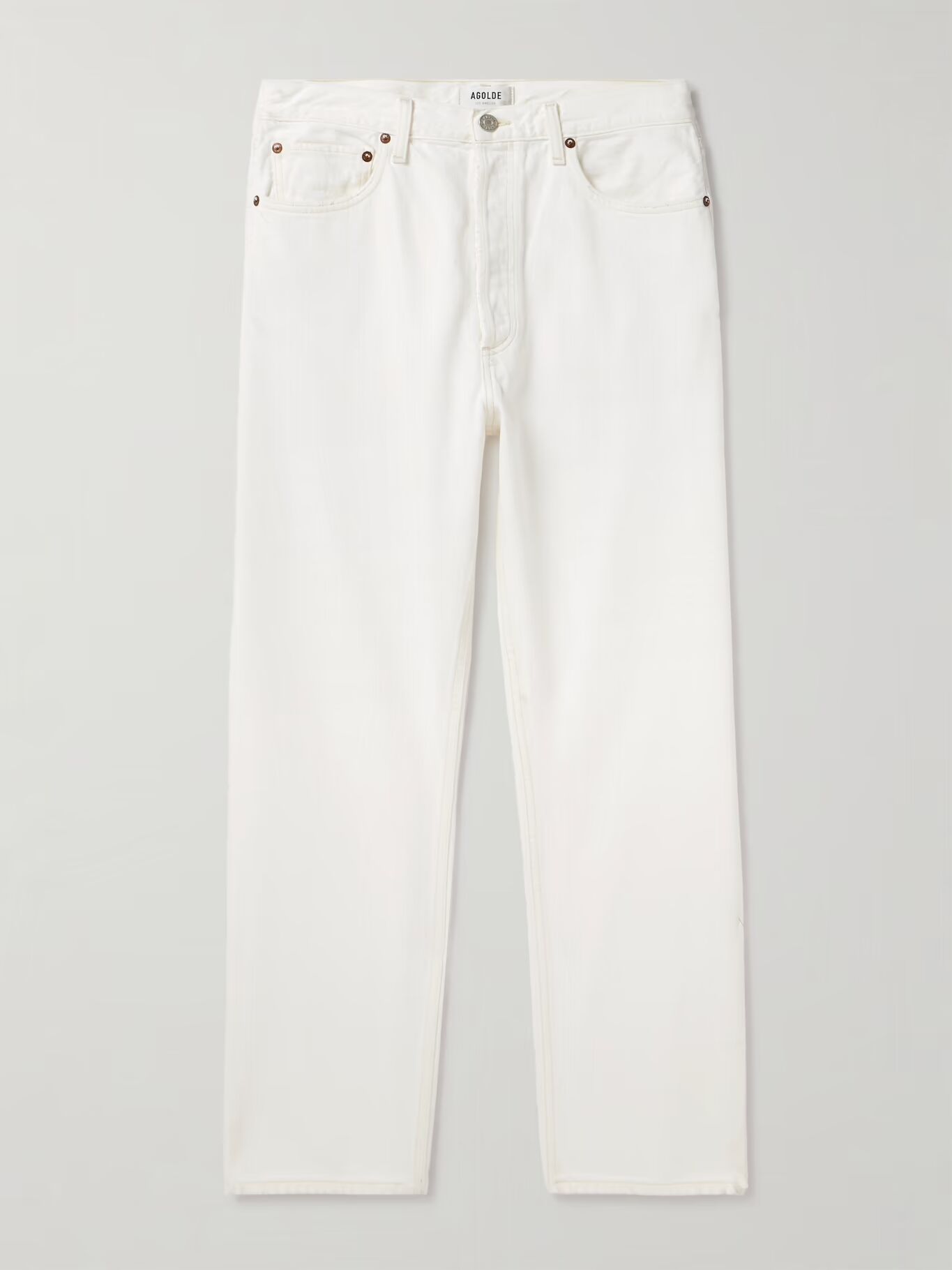 

Джинсы прямого кроя с потертостями в стиле 90-х AGOLDE, белый