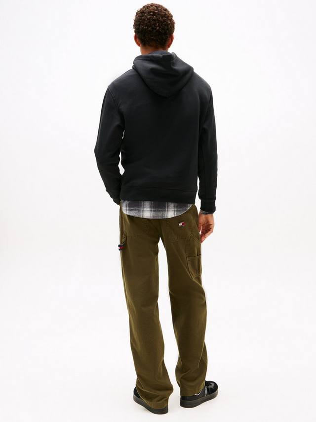 Толстовка Tommy Jeans с линейным логотипом вышивкой и карманом кенгуру Tommy Hilfiger, Black — фото 2