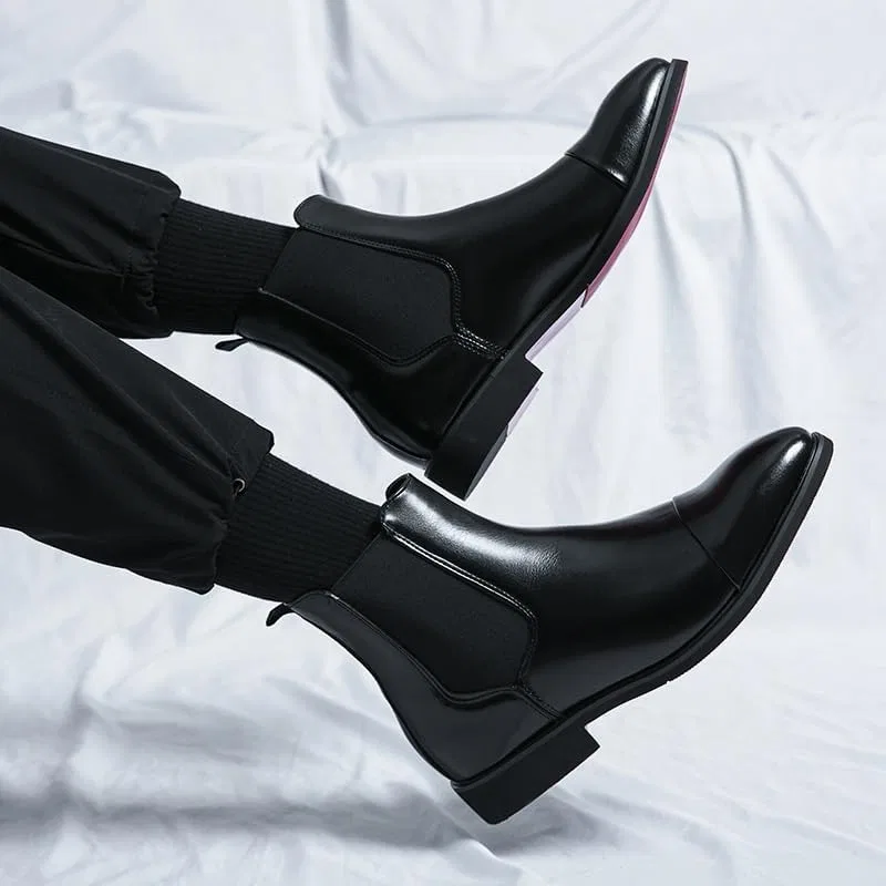 Ботинки высокие кожаные, Casual Oxford, черные YWMLFZ — фото 4