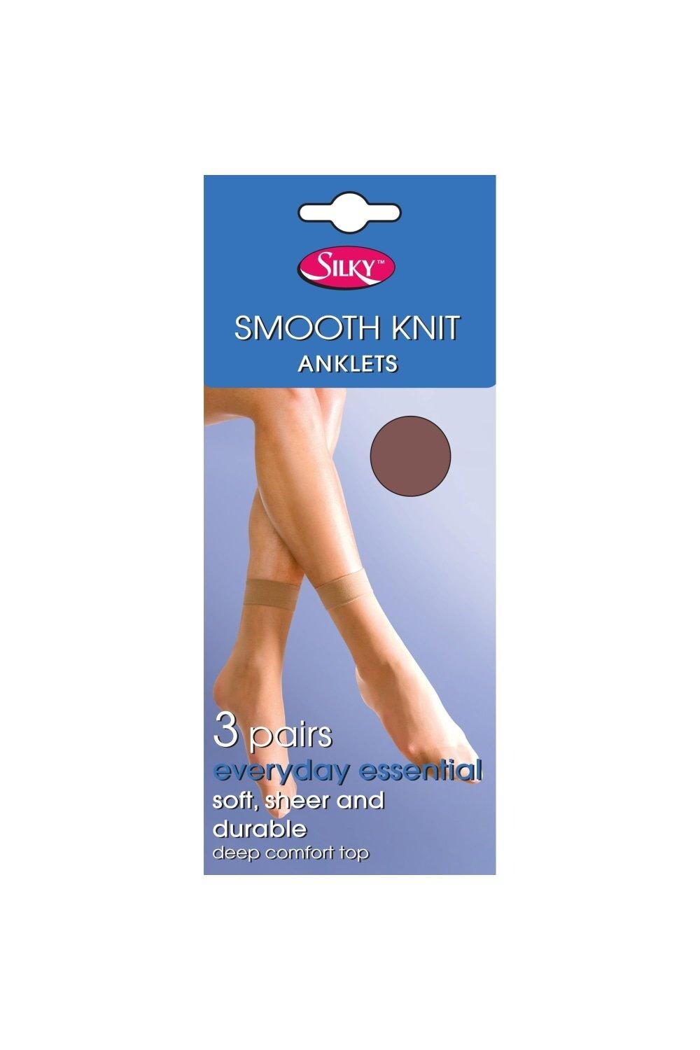 

Гладкая вязка до щиколотки (3 пары) Silky, бежевый