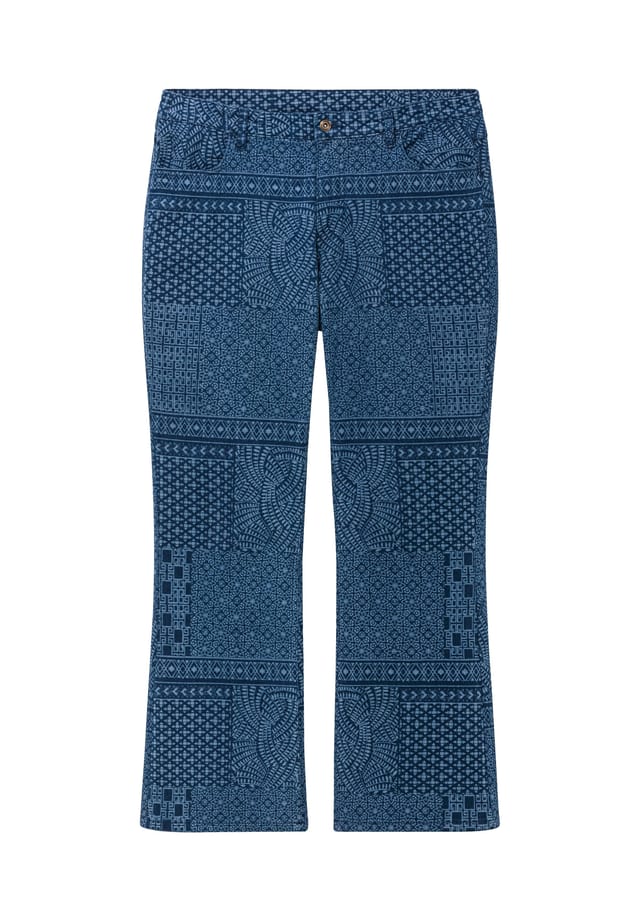 

Джинсы Bootcut с лазерной резкой по всей поверхности Sheego, синий