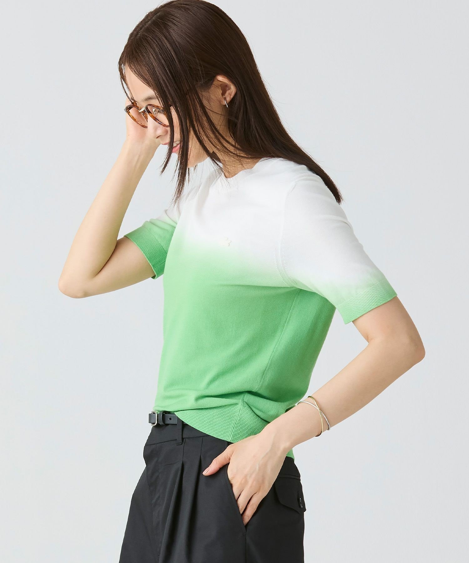 Футболка Lacoste с градиентным узором, зеленый — фото 3