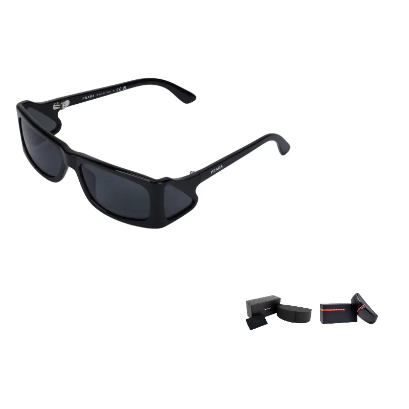 

PRADA Квадратные солнцезащитные очки мужские черные, Black