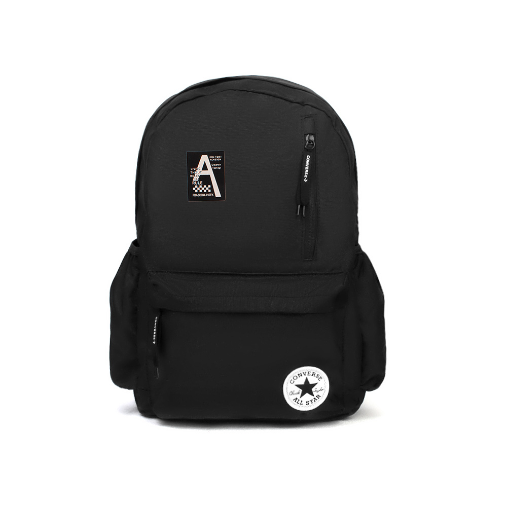 

Полиэстеровый рюкзак обычный унисекс черный Converse, цветочный принт