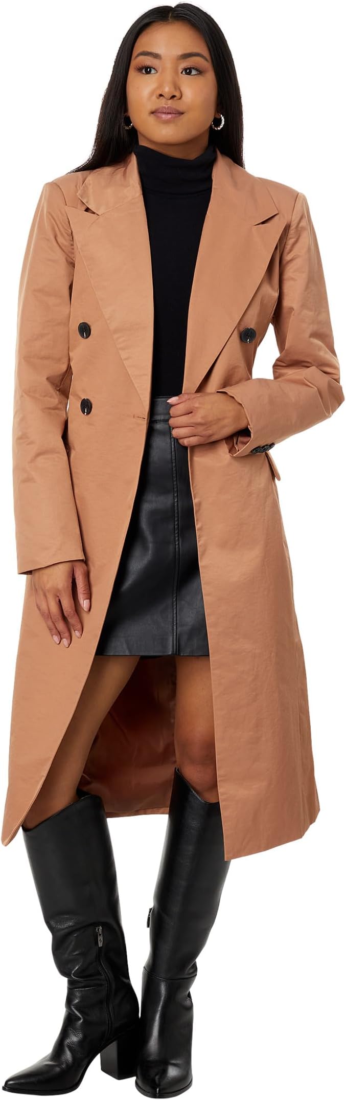 

Пальто Avec Les Filles Stretch Cotton Belted Trench Coat, цвет Maple
