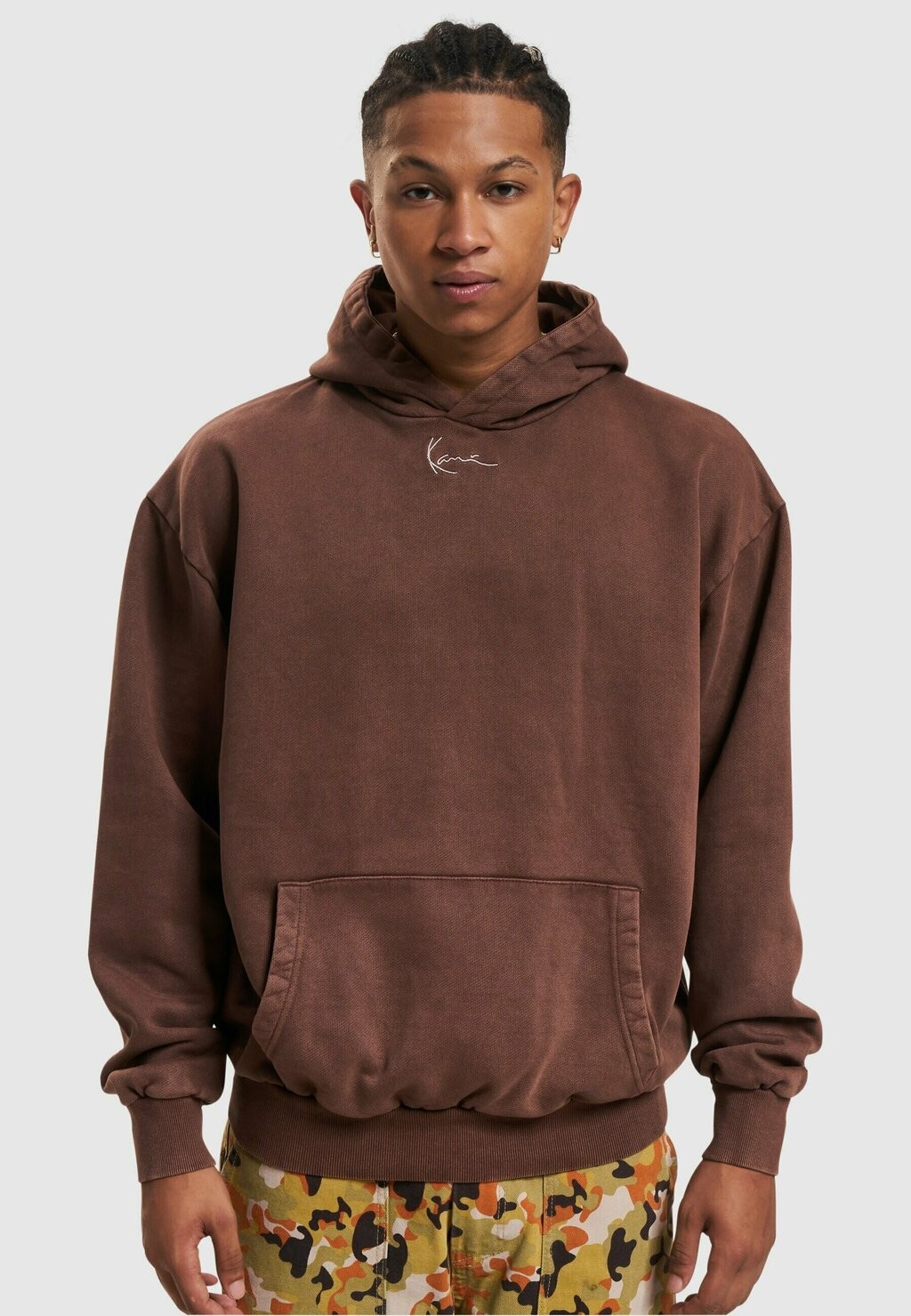 

Толстовка SMALL SIGNATURE OS HEAVY WASHED Karl Kani, коричневый