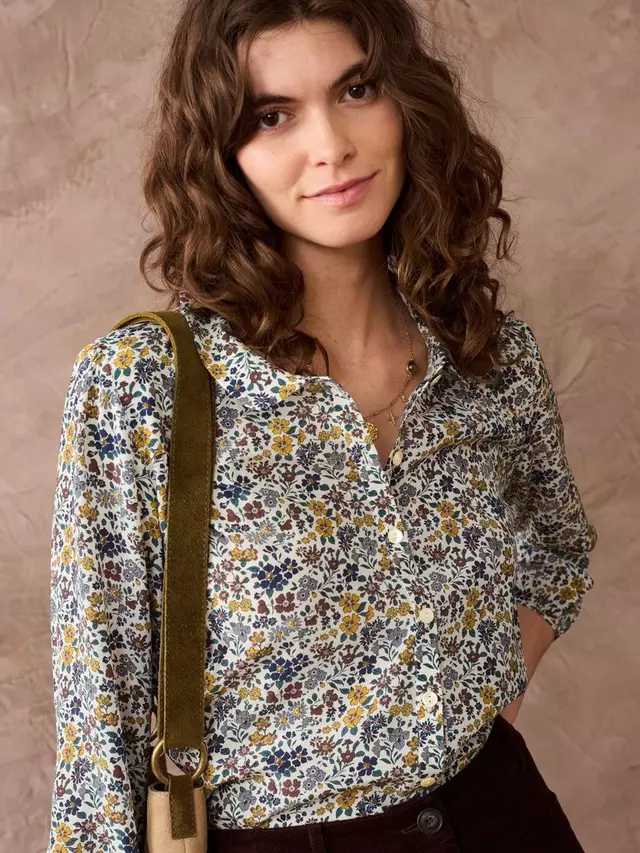 

Рубашка Brora Liberty Print Peter Pan Collar Silk, разноцветный