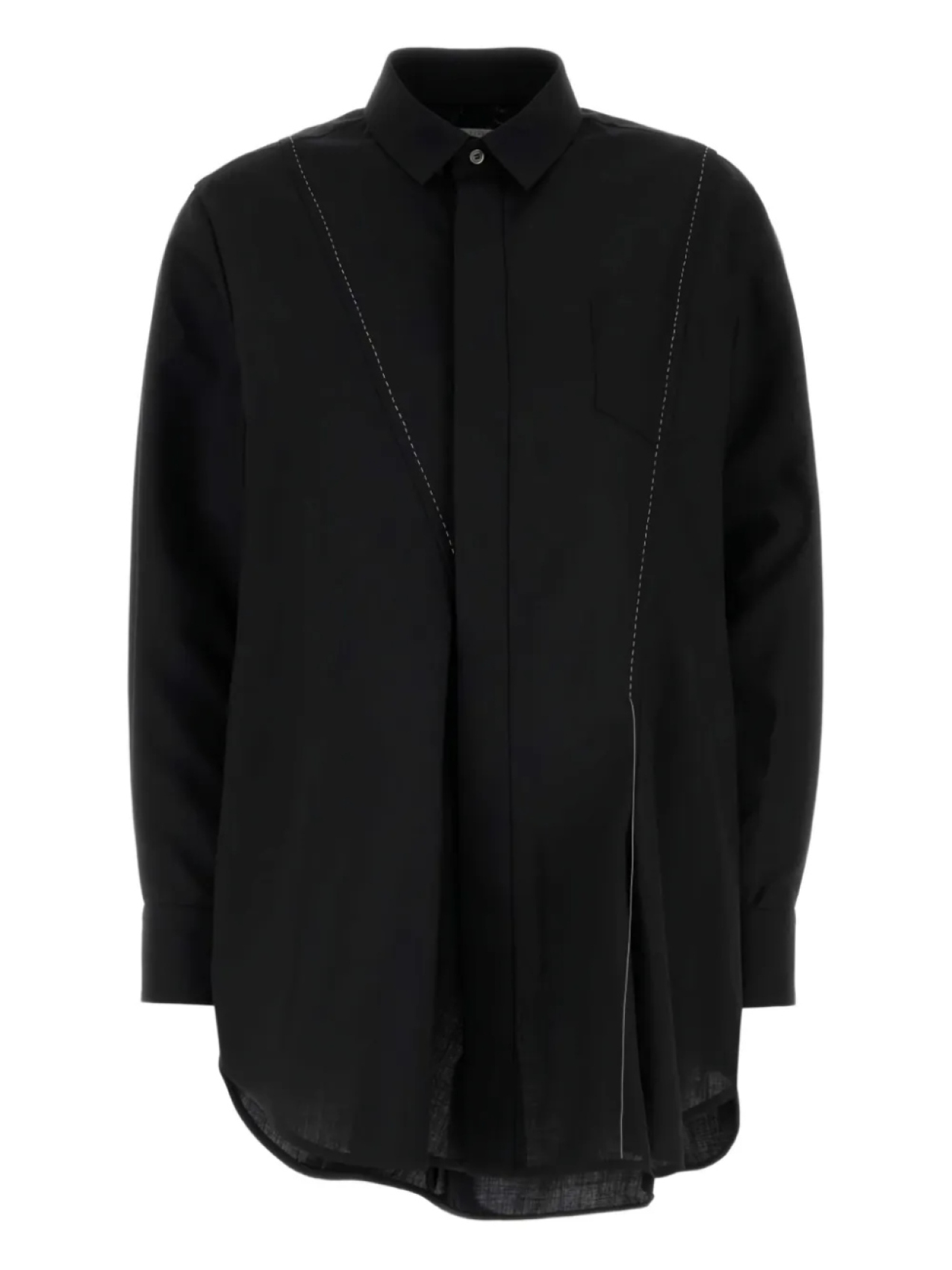 

Рубашка с контрастной строчкой sacai, черный
