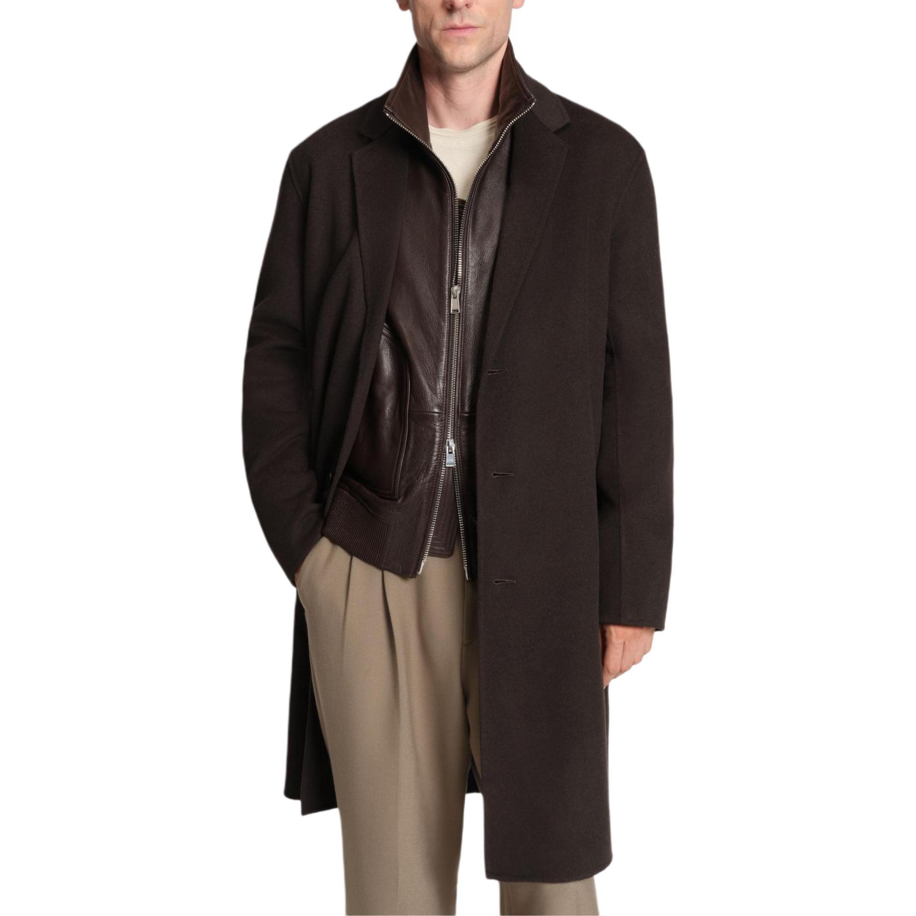 

HUGO BOSS Коричневое пальто мужское, Brown
