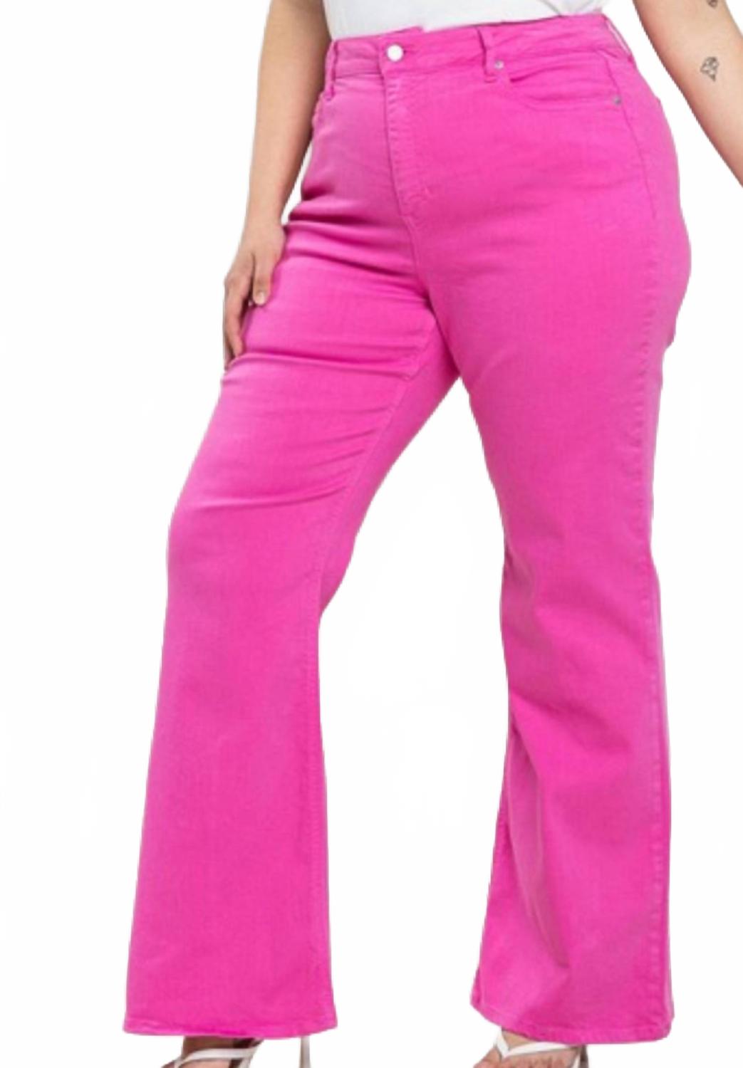 

Высокие расклешенные джинсы розовые Sneak peek