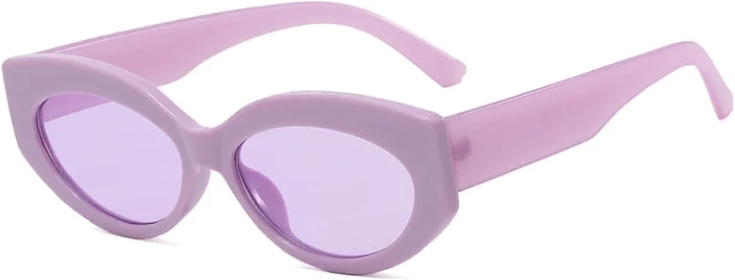 

Модные солнцезащитные очки «кошачий глаз» конфетных цветов для мужчин и женщин, винтажные овальные, классические, для активного отдыха и путешествий, с защитой от УФ-излучения UV400 TKKTLLT, Purple Purple