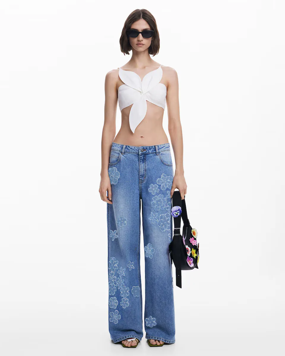 

Женские джинсы Tyler McGillivary Wide Leg Floral Desigual, синий