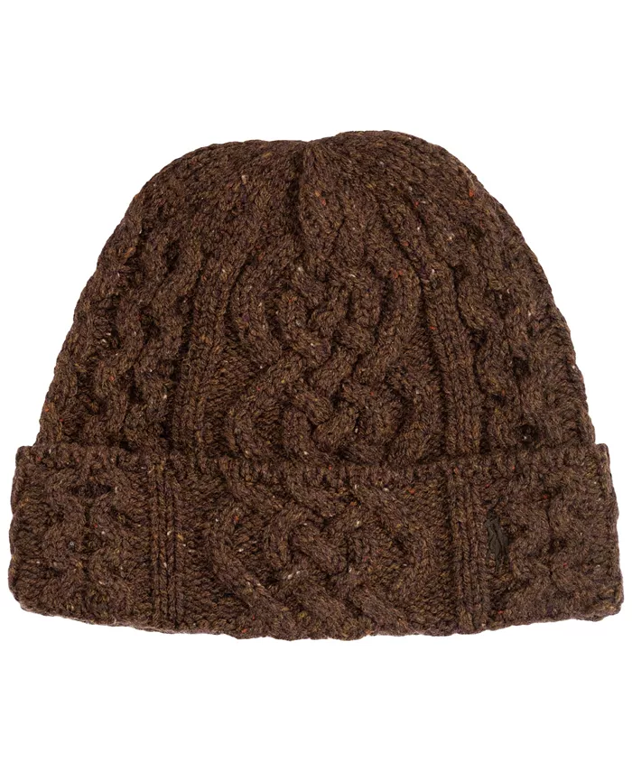 

Мужская твидовая шапка с узором косы и отворотом Polo Ralph Lauren, коричневый