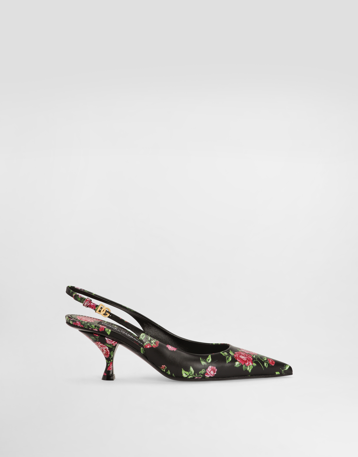 Туфли-слингбэки lollo из телячьей кожи с принтом роз Dolce & Gabbana, мультиколор