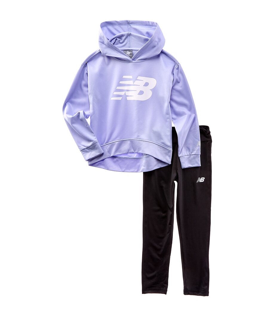 

Комплект New Balance из 2 предметов: худи и леггинсы, фиолетовый