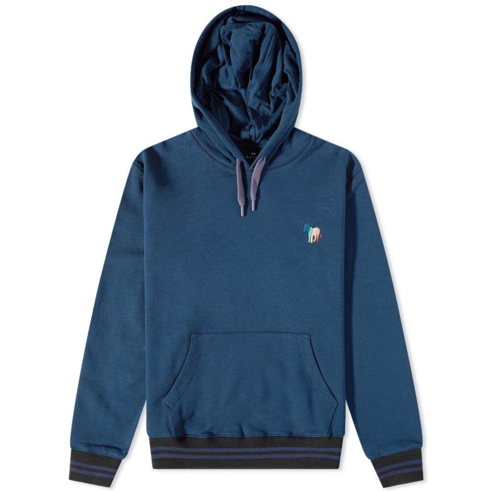 

Толстовка с капюшоном Paul Smith в широкую полоску и зеброй, синий