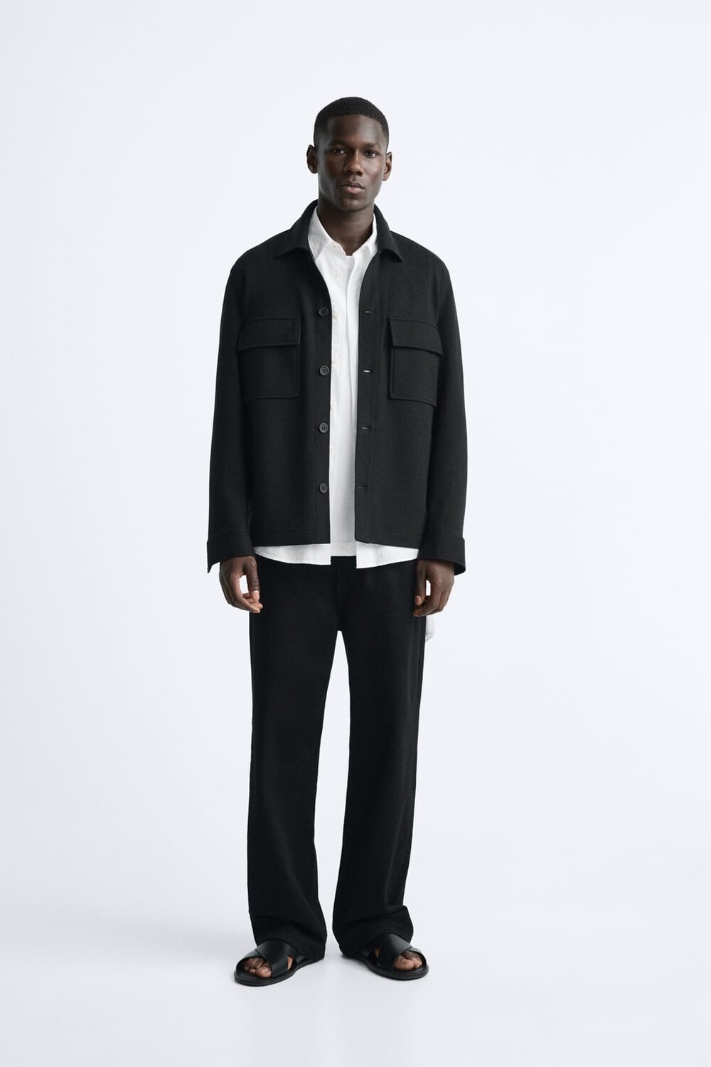 

Рубашка с карманами ZARA, черный