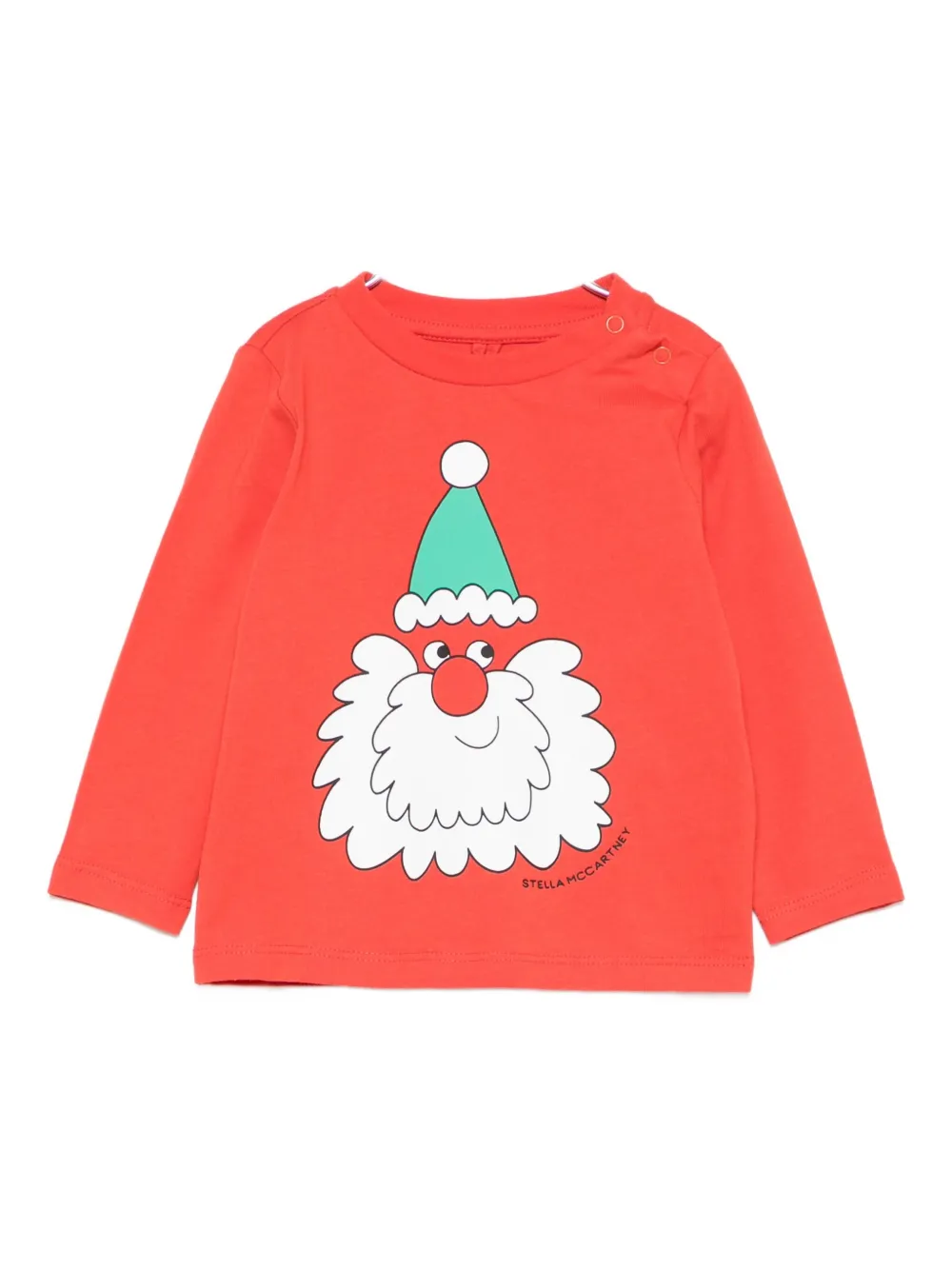 

Футболка с длинными рукавами и принтом Санты Stella McCartney Kids, красный