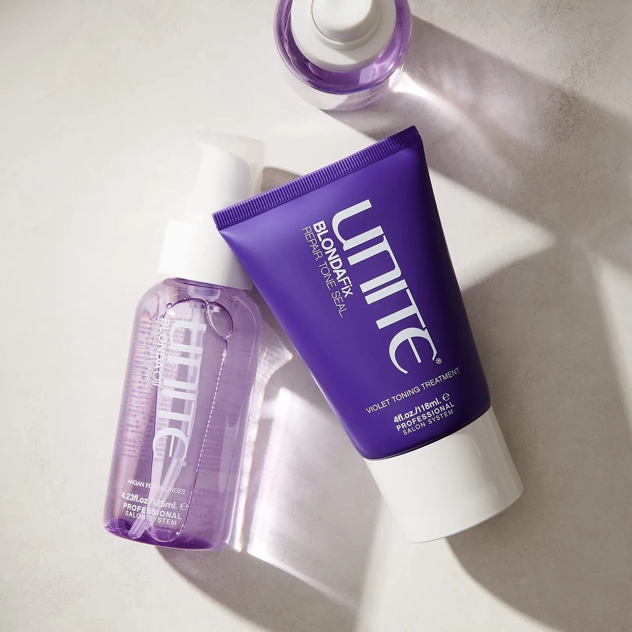 UNITE Hair - BLONDA Fix - ультрафиолетовое восстанавливающее средство для тонирования, укрепления и осветления блонда, седины и мелирования, уменьшает желтизну и повреждения - 118 мл, gray — фото 4