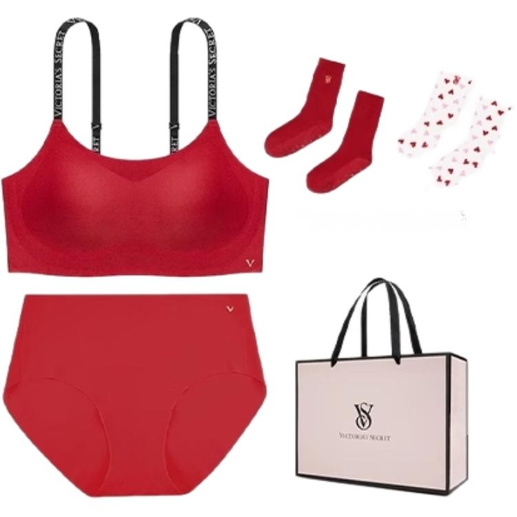 

Victoria's Secret Underwear Set Box/Shopping Bag Women's Red