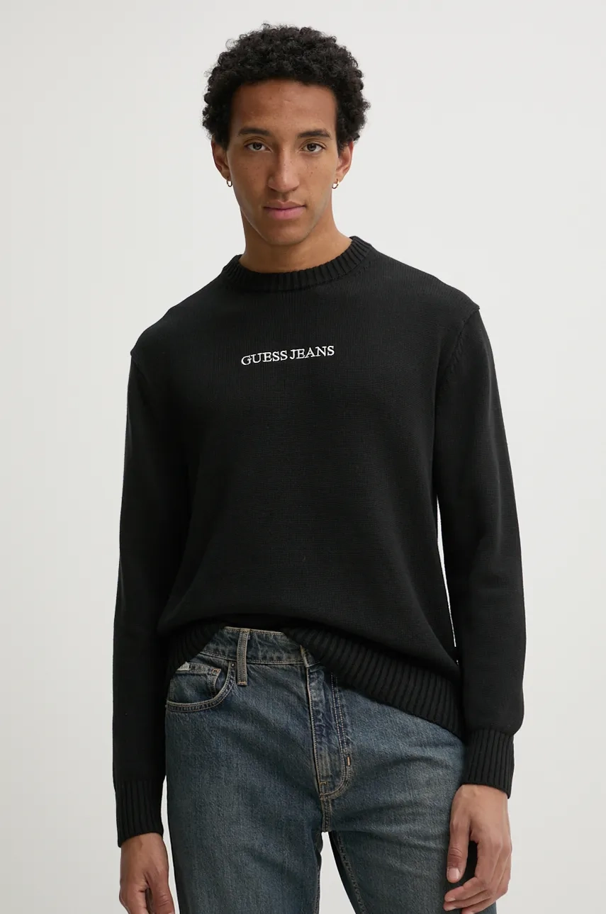 

Хлопковый свитер Guess Jeans, черный