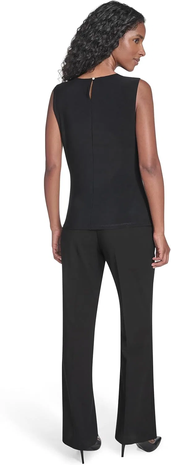 Блуза с цветочным принтом Soft Everyday Crew Neck Basic, Calvin Klein, баклажан/мульти — фото 4