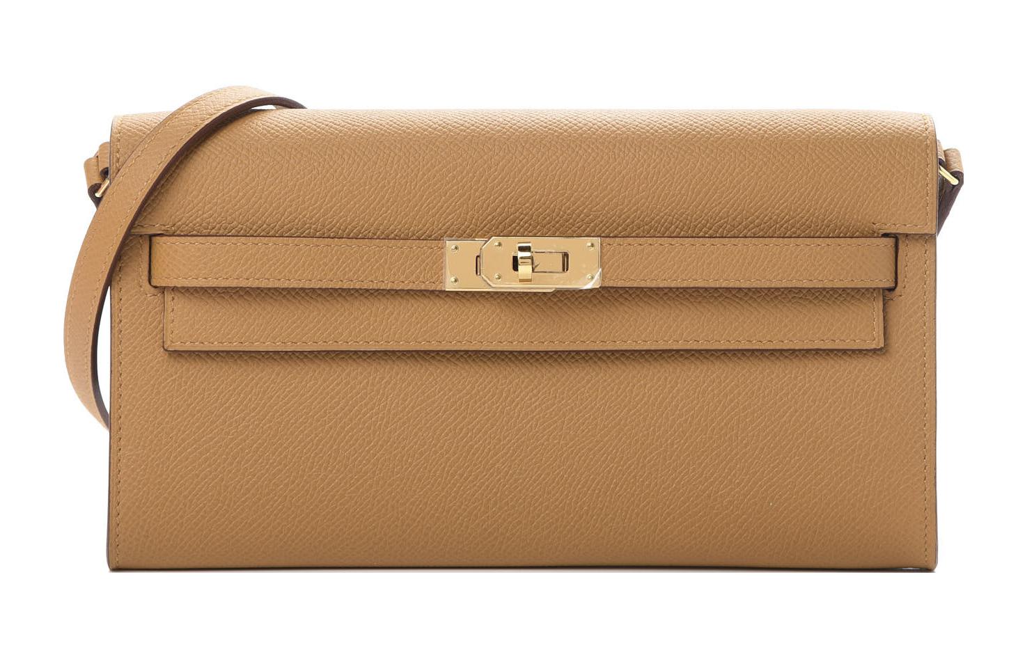 

Kelly To Go из телячьей кожи Эпсом, женская сумка через плечо 2S кунжутный HERMES
