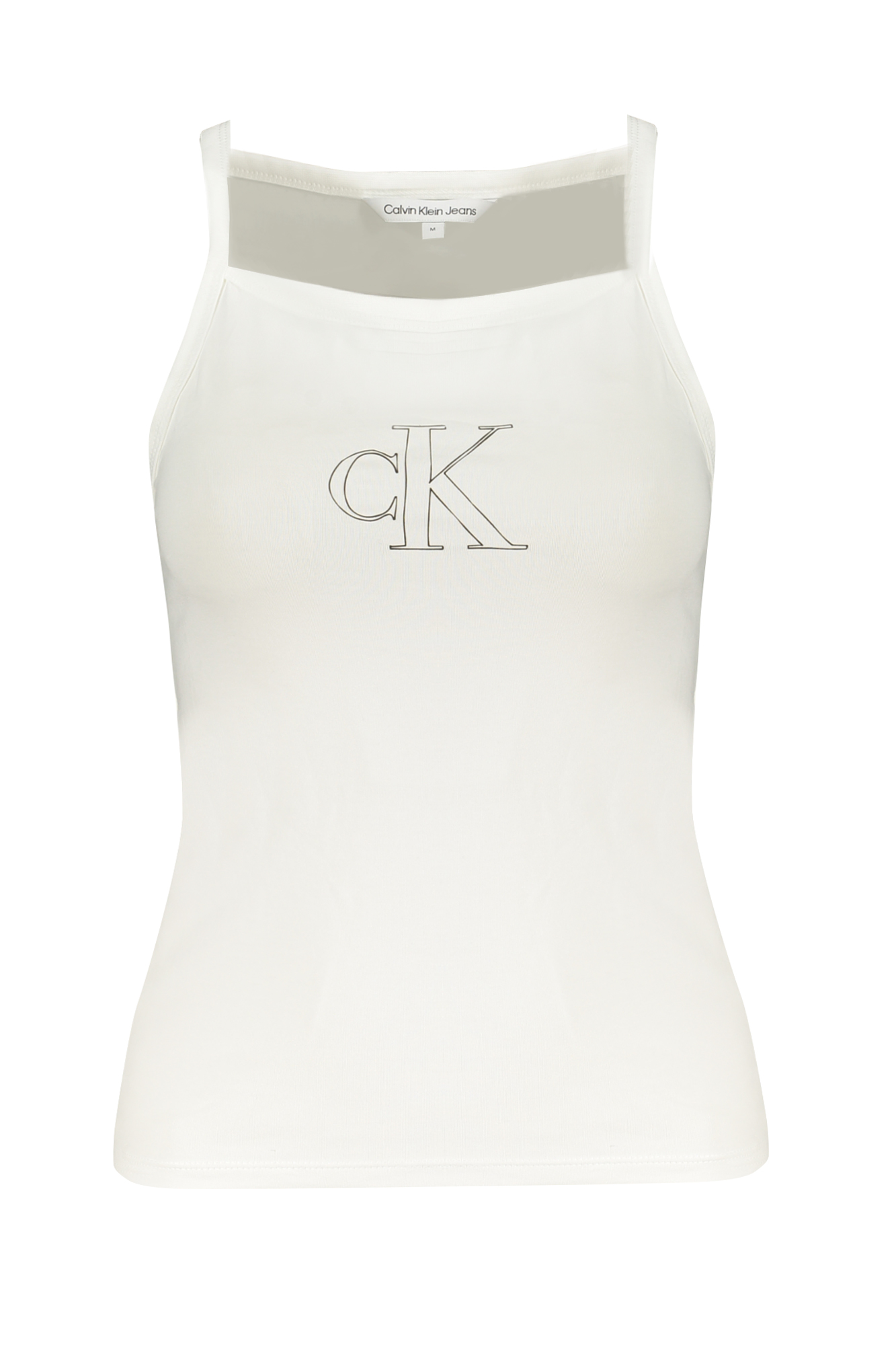 

Женская майка Calvin Klein хлопковая с монограммой, белый