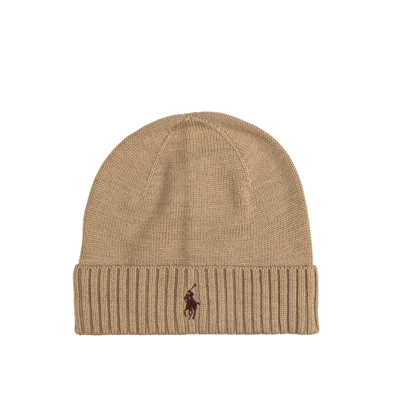

Шапка signature pony wool beanie Polo Ralph Lauren, коричневый