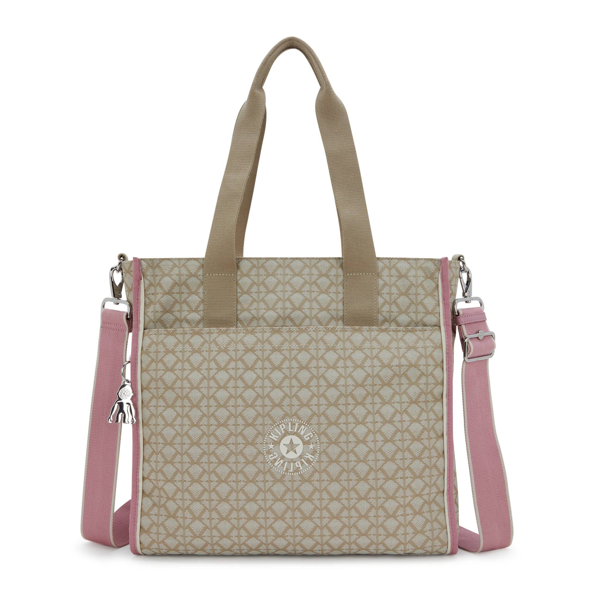 

Большая сумка Kipling Deval с принтом, цвет signature beige emb sport, Бежевый, Большая сумка Kipling Deval с принтом, цвет signature beige emb sport