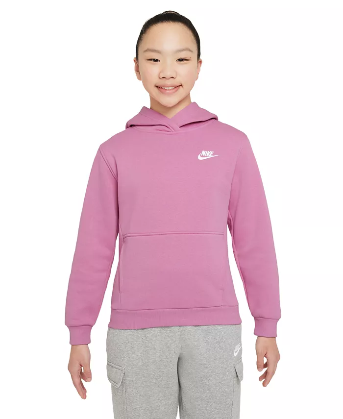 

Толстовка с капюшоном из флиса для спортивной одежды Big Kids Club Nike, красный