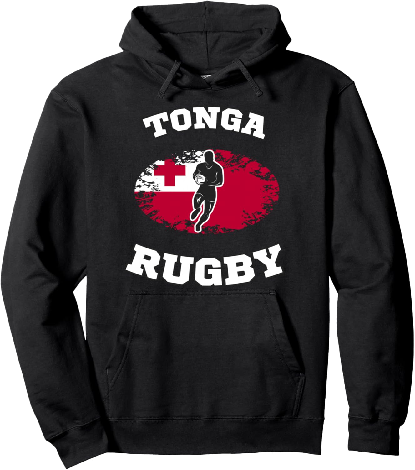 

Толстовка с изображением флага Тонги для пляжной комнаты Tonga Rugby Team, черный