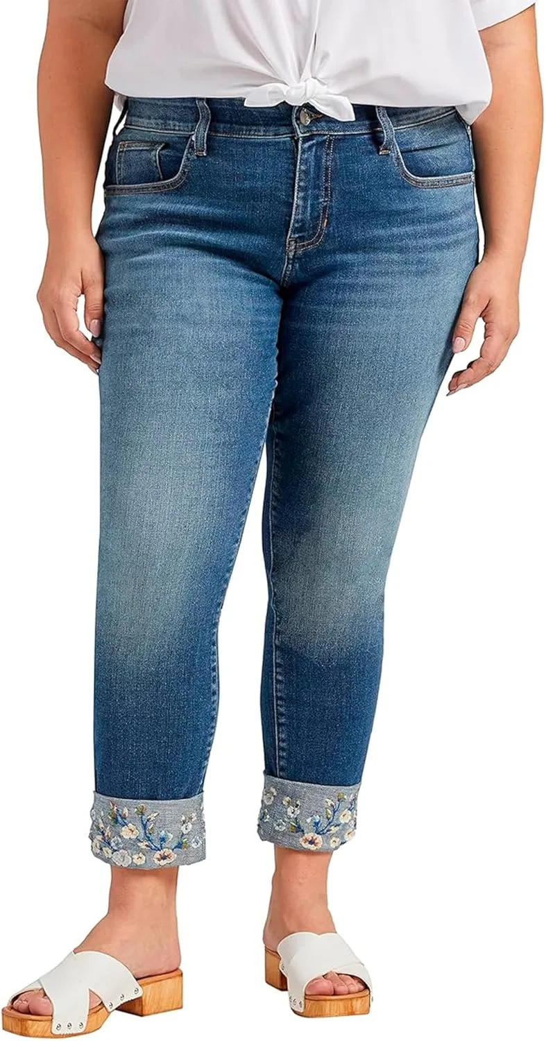 

JAG Women's Plus Size Carter Mid Rise Girlfriend Jeans