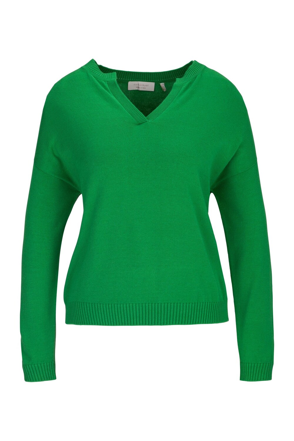 

Свитер Rich & Royal V Ausschnitt V Neck With Placket, зеленый