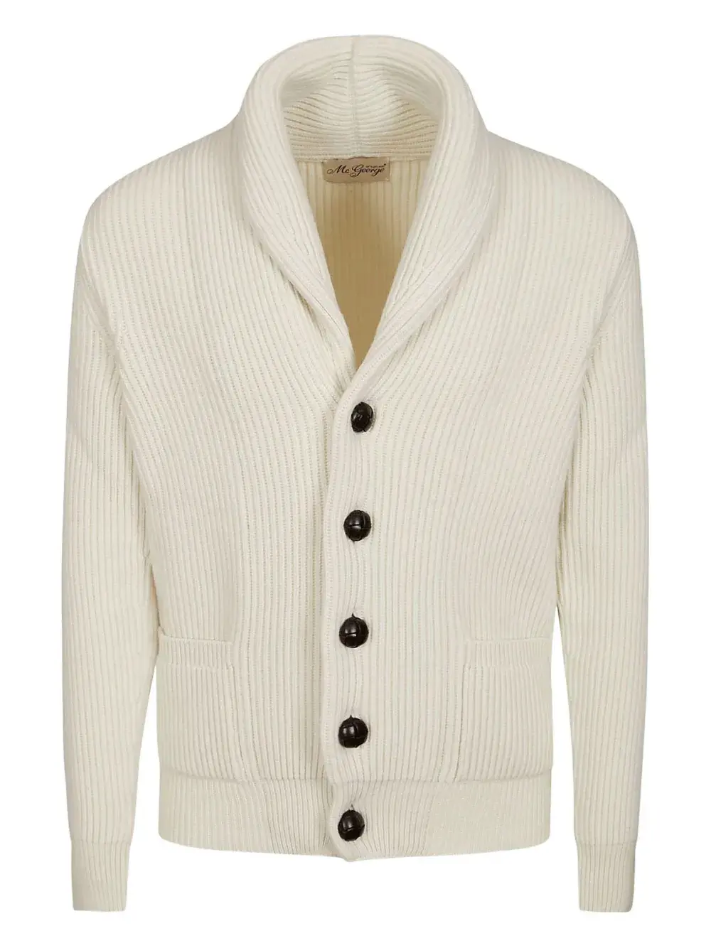 

Кардиган с ребристой текстурой и шалевым воротником Mcgeorge, белый