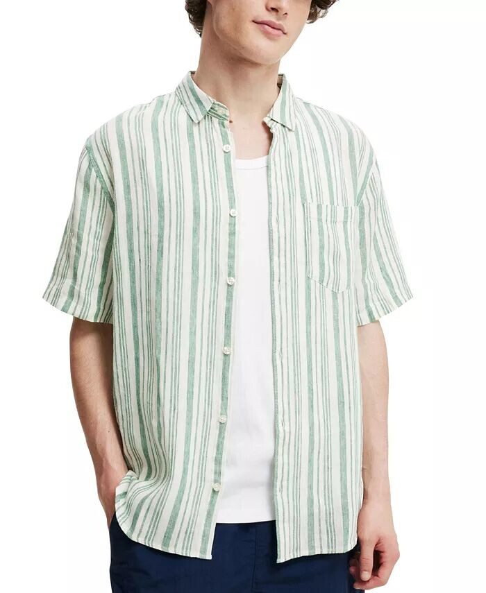 

Мужская льняная рубашка с коротким рукавом COTTON ON, зеленый
