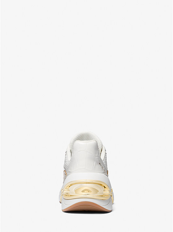 Кроссовки Toni из комбинированных материалов Michael Kors, White/Pale Gold — фото 3