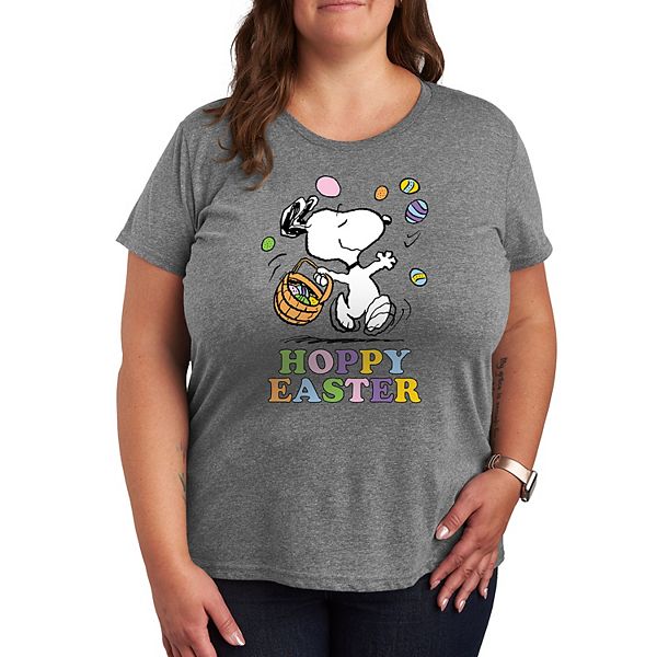 

Футболка с пасхальным принтом Peanuts Snoopy Hoppy Licensed Character, Heather Gray